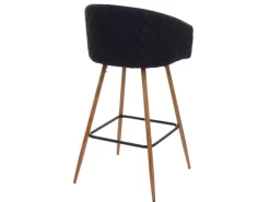 Sale PROREGAL 2er-Set Barhocker Sitzhöhe 74cm Metall Holzoptik Stoff/Textil Anthrazit-Grau Barstuhl Tresenhocker Küchenhocker Mit Lehne Schwarz