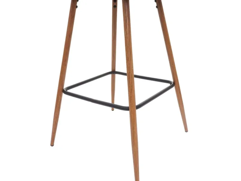 PROREGAL 2er-Set Barhocker Sitzhöhe 74cm Metall Holzoptik Stoff/Textil -Beige Barstuhl Tresenhocker Küchenhocker Mit Lehne< Kücheninseln