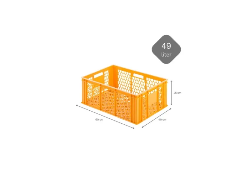 Best PROREGAL Eurobehälter Bäcker- und Konditorenkasten HxBxT 25 x 40 x 60 49 Liter Gelb-Orange Brötchenkiste Stapelbare Bäckerkiste