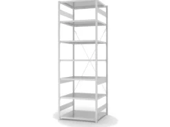 PROREGAL Küchenregale<Lebensmittel Fachbodenregal Stecksystem T-Profil Grundregal HxBxT 300 x 100 x 80 cm 7 Ebenen Fachlast 130 kg Hygienische Beschichtung Weiß