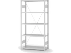 Sale PROREGAL Lebensmittel Fachbodenregal Stecksystem T-Profil Grundregal HxBxT 200 x 100 x 40 cm 5 Ebenen Fachlast 145 kg Hygienische Beschichtung Weiß