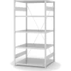 PROREGAL Küchenregale<Lebensmittel Fachbodenregal Stecksystem T-Profil Grundregal HxBxT 200 x 100 x 80 cm 5 Ebenen Fachlast 130 kg Hygienische Beschichtung Weiß