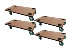 PROREGAL MegaDeal 4x Transportroller 4 Rollen HxBxT 11,5x30x60 cm Traglast 200kg Sperrholzplatte< Kühlschränke