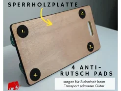 PROREGAL MegaDeal 4x Transportroller 4 Rollen HxBxT 11,5x30x60 cm Traglast 200kg Sperrholzplatte< Kühlschränke