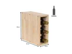PROREGAL Küchenregale<Modulares Weinregal Vincellar Mod HxBxT 30 x 12 x 30 cm Schmal Modul Für 3 Flaschen Massives Kiefernholz Natur