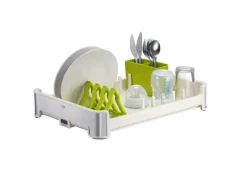 PROREGAL Praktischer Geschirrtrockner Aus Mattem Edelstahl & Kunststoff HxBxT 13 x 31 x 44,7cm< Abtropfgestelle|Besteckkästen