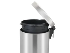 PROREGAL Runder Tretabfallsammler Mit Herausnehmbaren Kunststoff Inneneimer 12 Liter HxBxT 40 x 29,5 x 25,5 cm Matt Silber< Kühlschränke