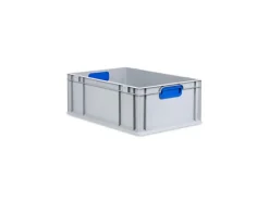 PROREGAL Gefrierschränke<Spar Set 10x Eurobox Nextgen Color Mit Auflagedeckel & Schiebeschnappverschlüsse HxBxT 22 x 40 x 60 cm Griffe Blau Verstärkter Boden