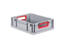 PROREGAL Spar Set 5x Eurobox Nextgen Color Mit Scharnierdeckel & Schiebeschnappverschlüssen HxBxT 12 x 30 x 40 cm Griffe Rot Offen Glatter Boden< Gefrierschränke