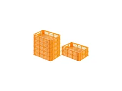 PROREGAL Vorratsdosen|Vorratsbehälter<SuperSparSet 7 x Eurobehälter Bäcker- und Konditorenkasten HxBxT 13 x 40 x 60 24 Liter -Orange Brötchenkiste Stapelbare Bäckerkiste