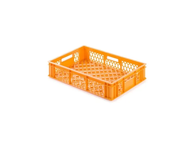 PROREGAL Vorratsdosen|Vorratsbehälter<SuperSparSet 7 x Eurobehälter Bäcker- und Konditorenkasten HxBxT 13 x 40 x 60 24 Liter -Orange Brötchenkiste Stapelbare Bäckerkiste