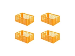 New PROREGAL SuperSparSet 4x Eurobehälter Bäcker- und Konditorenkasten HxBxT 25 x 40 x 60 49 Liter -Orange Brötchenkiste Stapelbare Bäckerkiste Gelb