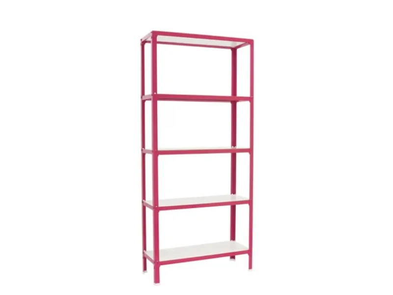 PROREGAL Wohnregal Living Koala Wood mit 5 Fachböden HxBxT 180 x 100 x 30 cm Fachlast 150 kg Rosa/Weiß< Küchenregale