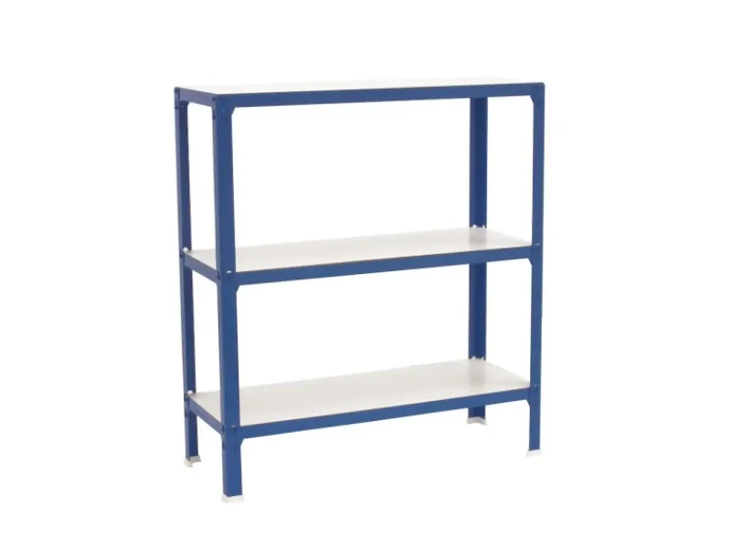PROREGAL Küchenregale<Wohnregal Living Koala Wood mit 3 Fachböden HxBxT 90 x 80 x 30 cm Fachlast 150 kg Blau/Weiß