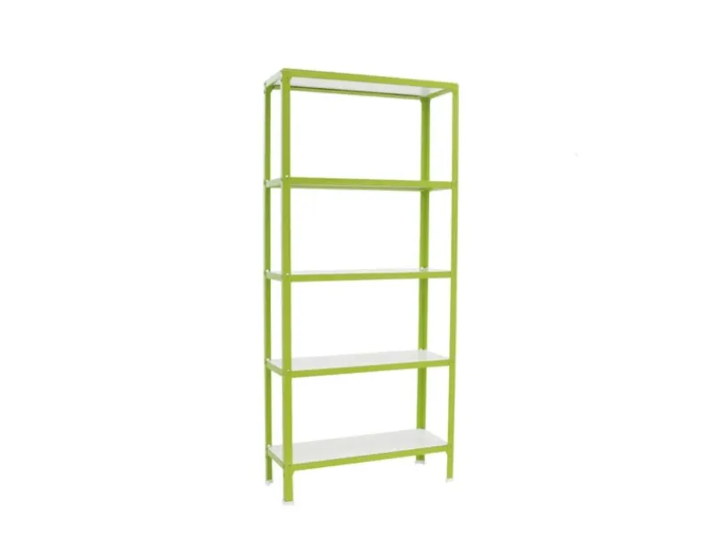 PROREGAL Küchenregale<Wohnregal Living Koala Wood mit 5 Fachböden HxBxT 180 x 100 x 30 cm Fachlast 150 kg Grün/Weiß