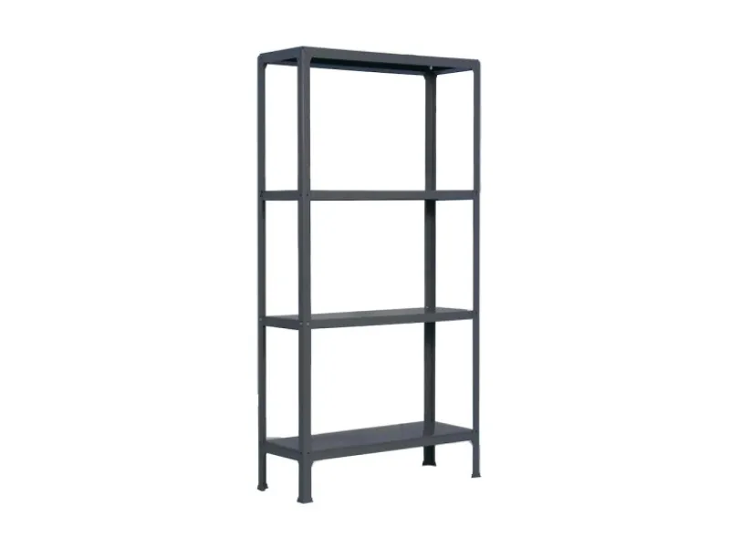 PROREGAL Wohnregal Living Koala Metal mit 4 Fachböden HxBxT 160 x 100 x 30 cm Fachlast 150 kg Anthrazit/Anthrazit< Küchenregale