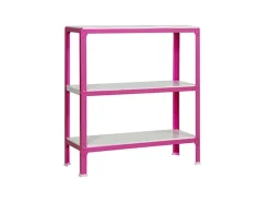PROREGAL Wohnregal Living Koala Metal mit 3 Fachböden HxBxT 90 x 80 x 30 cm Fachlast 150 kg Rosa/Weiß< Küchenregale