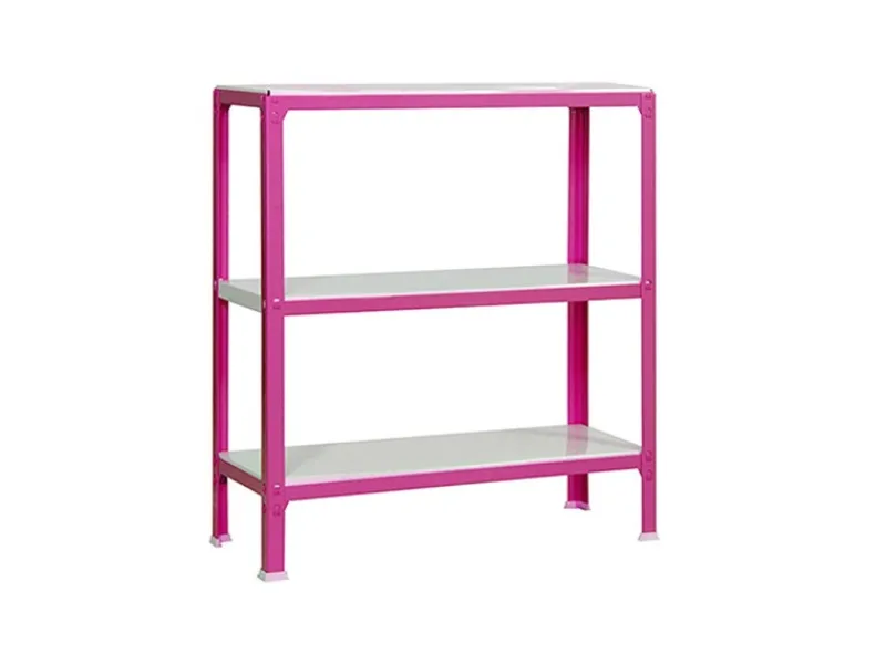 PROREGAL Wohnregal Living Koala Metal mit 3 Fachböden HxBxT 90 x 80 x 30 cm Fachlast 150 kg Rosa/Weiß< Küchenregale