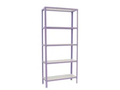 Best PROREGAL Wohnregal Living Koala Wood mit 5 Fachböden HxBxT 180 x 80 x 30 cm Fachlast 150 kg Lila/Weiß