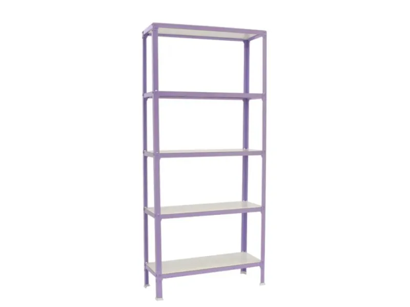 Best PROREGAL Wohnregal Living Koala Wood mit 5 Fachböden HxBxT 180 x 80 x 30 cm Fachlast 150 kg Lila/Weiß