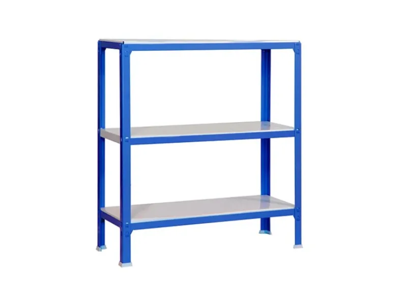 PROREGAL Küchenregale<Wohnregal Living Koala Metal mit 3 Fachböden HxBxT 90 x 80 x 40 cm Fachlast 150 kg Blau/Weiß