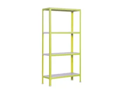 PROREGAL Wohnregal Living Koala Metal mit 4 Fachböden HxBxT 160 x 80 x 40 cm Fachlast 150 kg Grün/Weiß< Küchenregale