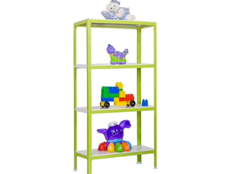 PROREGAL Wohnregal Living Koala Metal mit 4 Fachböden HxBxT 160 x 80 x 40 cm Fachlast 150 kg Grün/Weiß< Küchenregale
