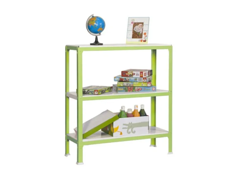 PROREGAL Wohnregal Living Koala Metal mit 3 Fachböden HxBxT 90 x 80 x 40 cm Fachlast 150 kg Grün/Weiß< Küchenregale