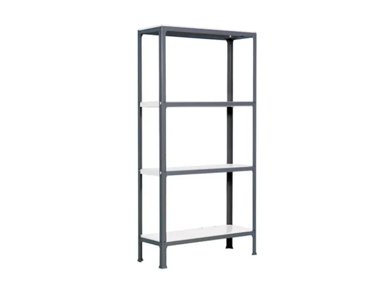 PROREGAL Wohnregal Living Koala Metal mit 4 Fachböden HxBxT 160 x 80 x 30 cm Fachlast 150 kg Anthrazit/Weiß< Küchenregale