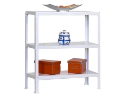Online PROREGAL Wohnregal Living Koala Metal mit 3 Fachböden HxBxT 90 x 80 x 30 cm Fachlast 150 kg Weiß/Weiß