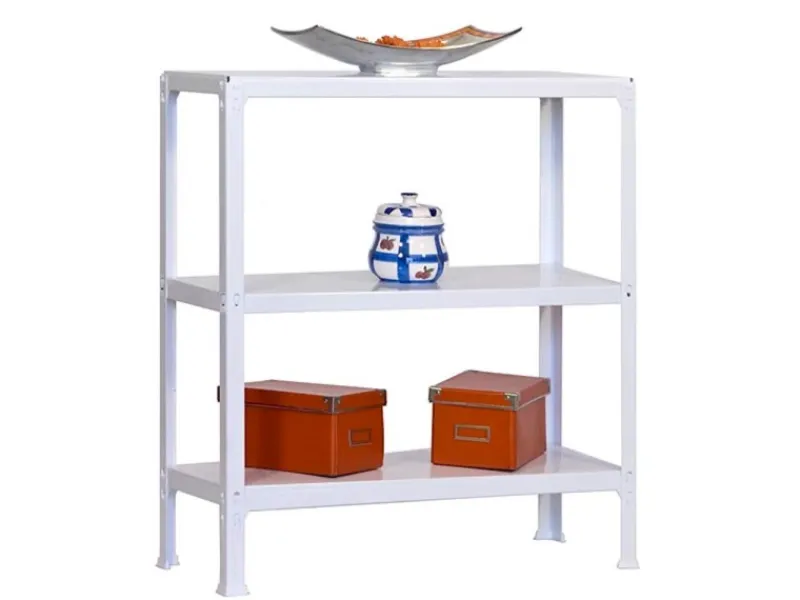 Online PROREGAL Wohnregal Living Koala Metal mit 3 Fachböden HxBxT 90 x 80 x 30 cm Fachlast 150 kg Weiß/Weiß