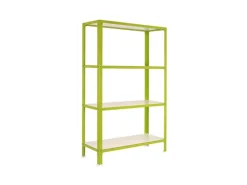 PROREGAL Wohnregal Living Koala Wood mit 4 Fachböden HxBxT 160 x 100 x 30 cm Fachlast 150 kg Grün/Weiß< Küchenregale