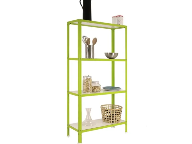PROREGAL Wohnregal Living Koala Wood mit 4 Fachböden HxBxT 160 x 100 x 30 cm Fachlast 150 kg Grün/Weiß< Küchenregale