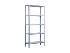 PROREGAL Küchenregale<Wohnregal Living Koala Metal mit 5 Fachböden HxBxT 180 x 80 x 30 cm Fachlast 150 kg Lila/Weiß