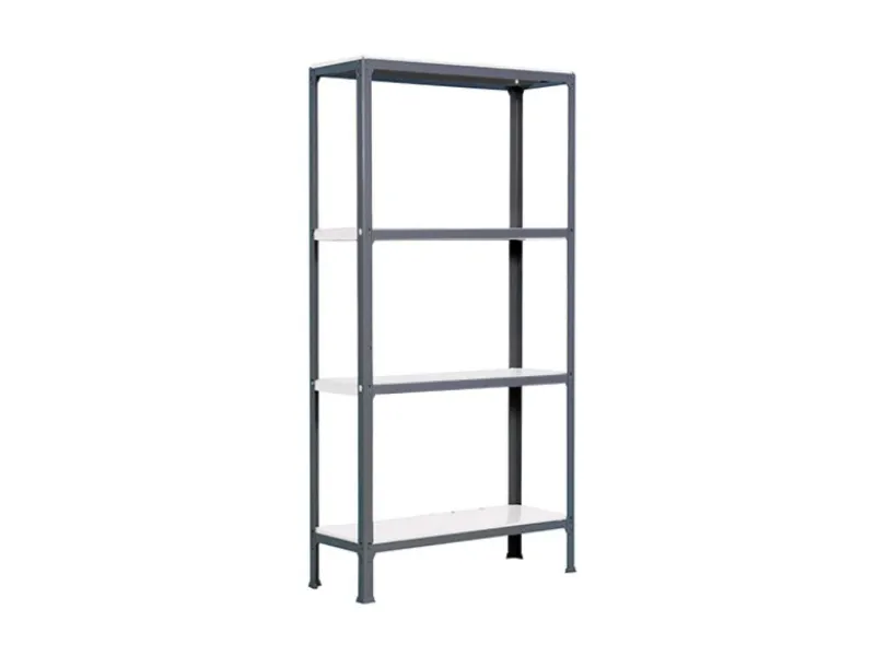 New PROREGAL Wohnregal Living Koala Metal mit 4 Fachböden HxBxT 160 x 100 x 30 cm Fachlast 150 kg Anthrazit/Weiß