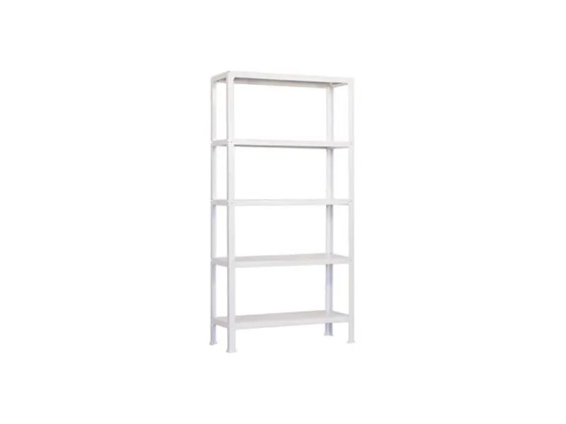 PROREGAL Küchenregale<Wohnregal Living Koala Metal mit 5 Fachböden HxBxT 180 x 100 x 30 cm Fachlast 150 kg Weiß/Weiß