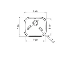 Pyramis Edelstahlbecken Kiba Square 44,6 cm x 38,6 cm Edelstahl< Edelstahlspülen