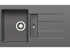 New Pyramis Küchenspüle Athlos (86x50) 1 1/4B 1D, Pyra Granite Iron Grey