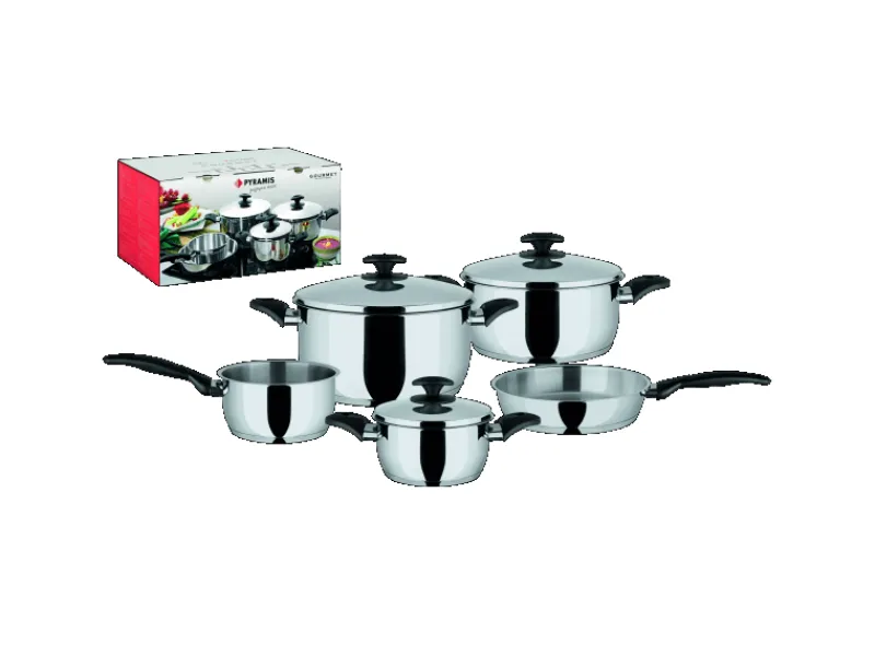 Pyramis Pfannen<Kochtopf-Set Gourmet Silber