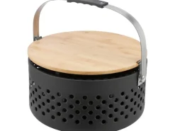Raucharmer Holzkohlegrill Ø 37,3 x 37 cm inkl. Bambus-Schneidebrett< Schneidebretter