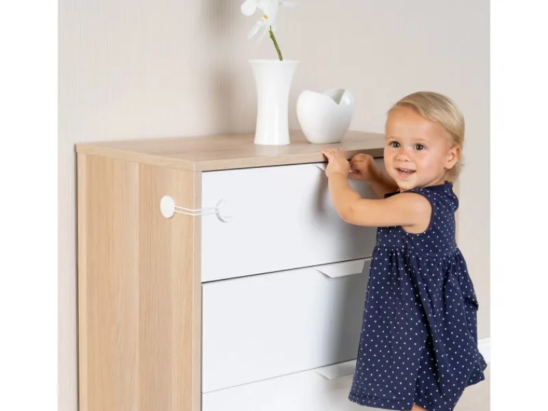 Reer Multi-Sicherung für kindersicheres Verschließen von Schränken - Weiß< Kühlschränke