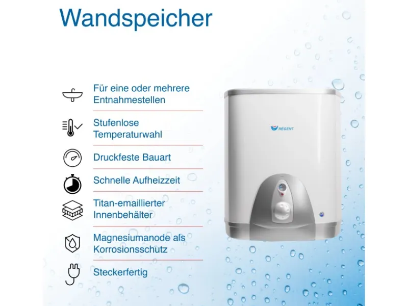 Regent Warmwasserspeicher<Hängespeicher REG 50 QB EU 50 Liter