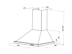 Respekta Dunstabzugshaube CH 44068-90 IX-A 90 cm EEK: A< Wandhauben|Dunstabzugshauben-Filter