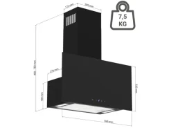 Discount Respekta Dunstabzugshaube Lio Kopffrei 93 cm x 59,5 cm x 27 cm Schwarz