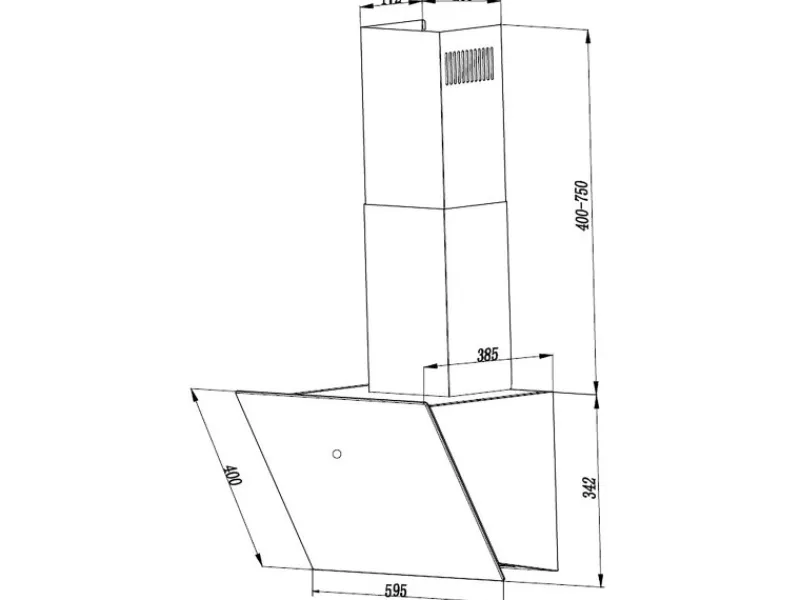 Respekta Kopffreihauben<Dunstabzugshaube CH89060S Kopffrei 60 cm Schwarz