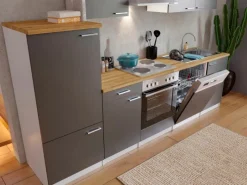 Respekta Herde|Kühlschränke<Economy Küchenzeile KB280WG 280 cm -Weiß