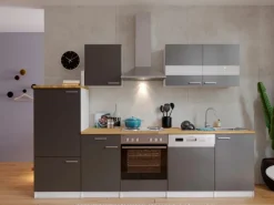 Respekta Herde|Kühlschränke<Economy Küchenzeile KB280WG 280 cm -Weiß