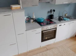 Discount Respekta Economy Küchenzeile KB310WWBSC 310 cm Weiß-Beton Optik