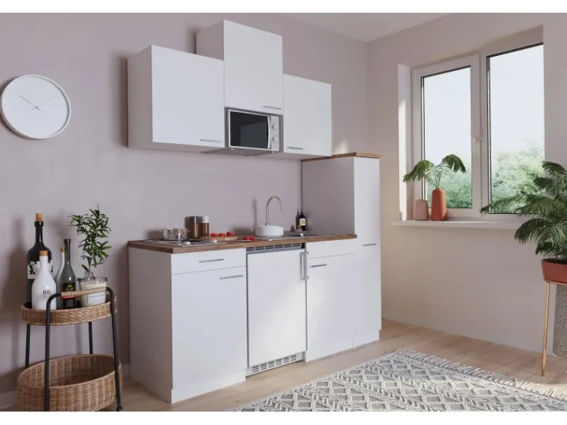 Respekta Winkelküchen|Single-Küchen<Economy Küchenzeile KB180WWMI 180 cm Weiß