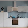 Respekta Kühlschränke|Winkelküchen<Economy Küchenzeile KB300WWBSC 300 cm Weiß-Beton Optik